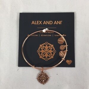 Alex and Ani Holiday Compass Charm Rose Gold NEW With Box and Tags